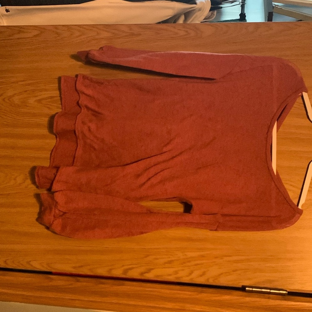 Rust light weight knit crisscross back